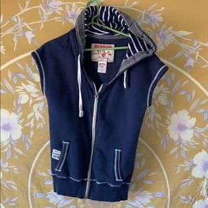 True Religion sleeveless fleece hoodie